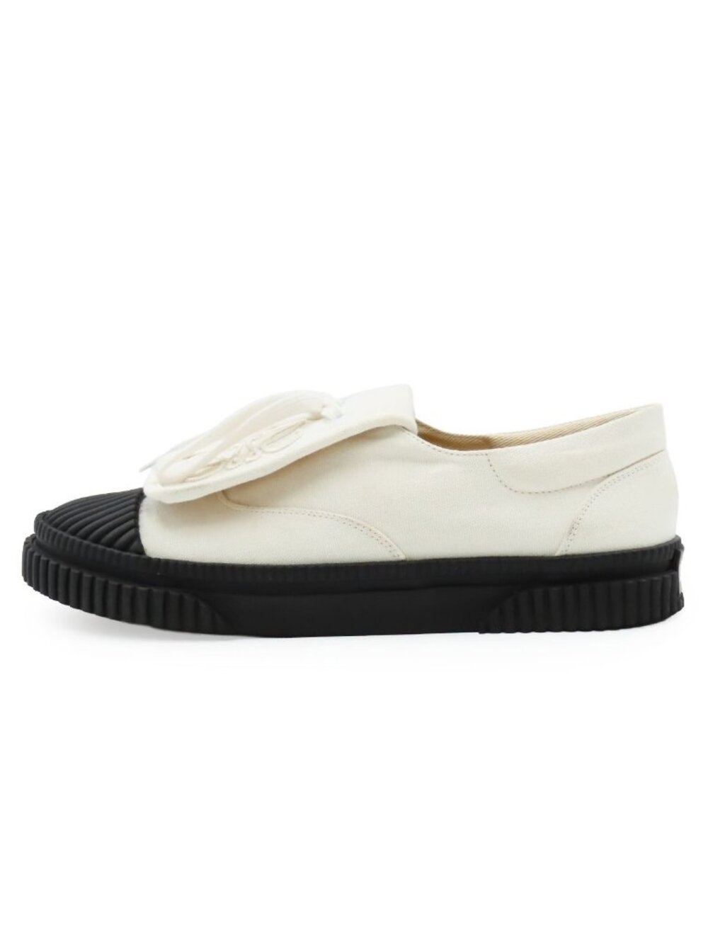 Loewe Anagram Flap Canvas Sneakers White Black